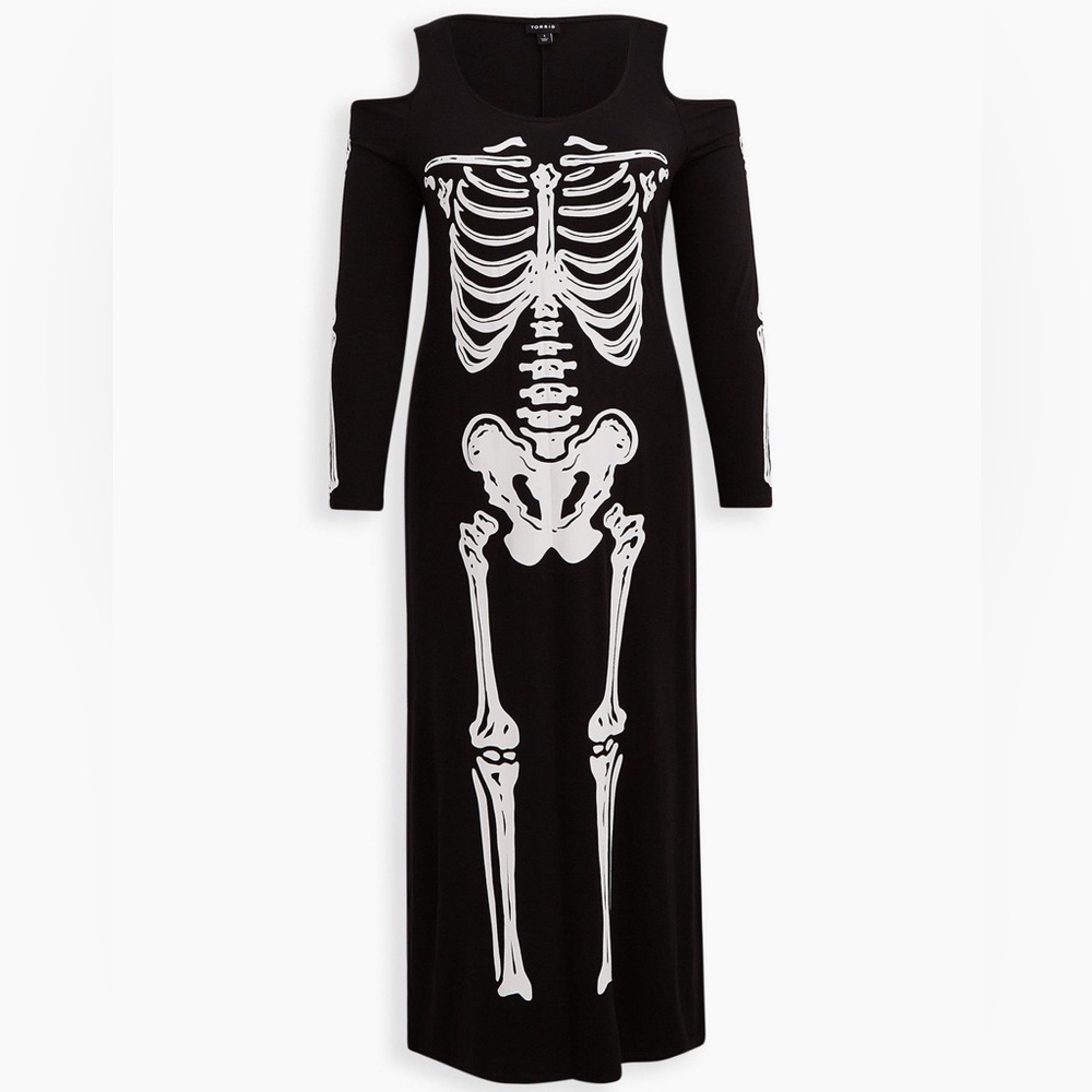 NWT Torrid Skeleton Supersoft Cold Shoulder Maxi Dress - Torrid Size 4 (26, 4X)